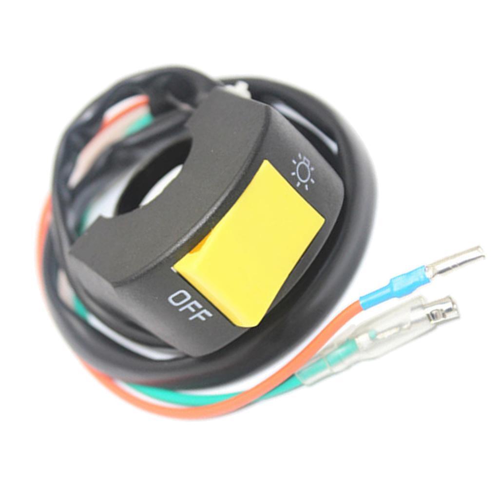 Motorcycle ATV Bike 7/8 Handlebar Headlight Light Lamp Kill Switch