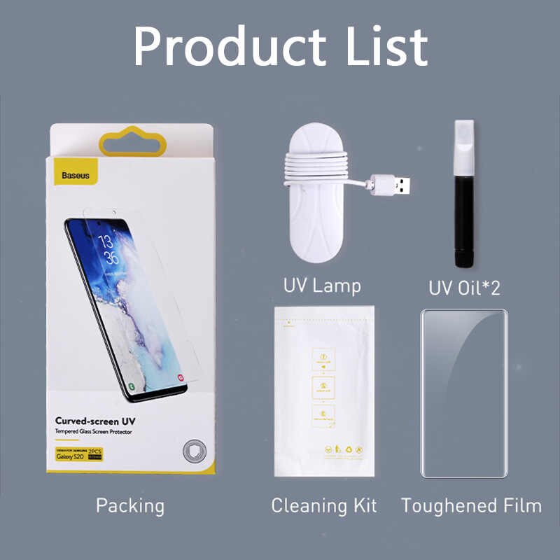 Bộ 2 miếng dán màn hình kính cường lực Full 3D chống tia UV cho Samsung Galaxy S20 Plus hiệu Baseus (Mỏng 0.25mm, độ trong HD, cảm ứng vân tay cực nhạy, chống va đập và bảo vệ màn hình) - Hàng nhập khẩu