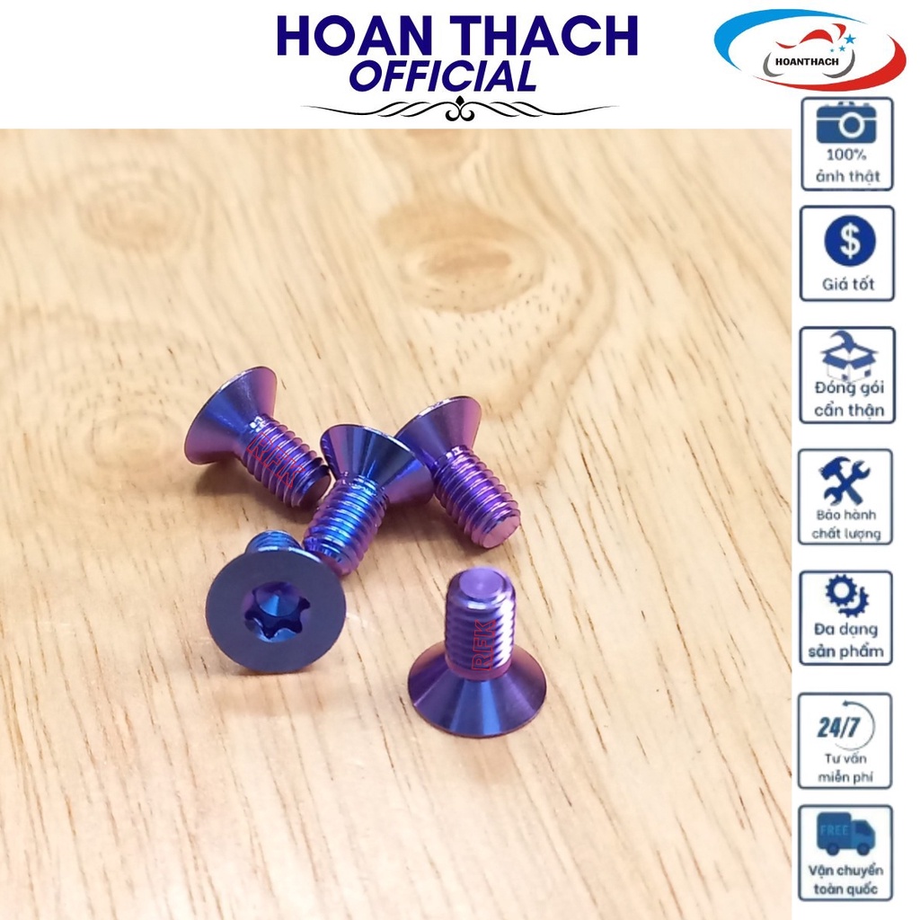 Ốc 6L10 Đầu Âm Xanh Tím Dùng cho nhiều dòng xe  SP016445 (giá 1 con)