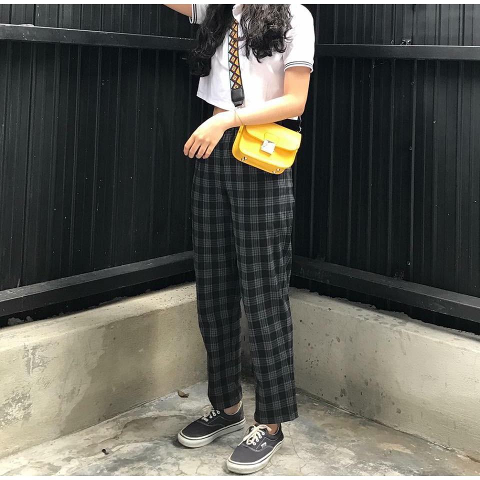 Quần Caro Xám Đen Plaid Pants - Caro Pants - Plaid Pant - Quần sọc ca rô Xanh đen DEGREY