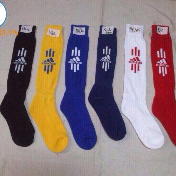 Bộ 2 đôi tất đá bóng nam đen viền trắng và trắng viền đỏ