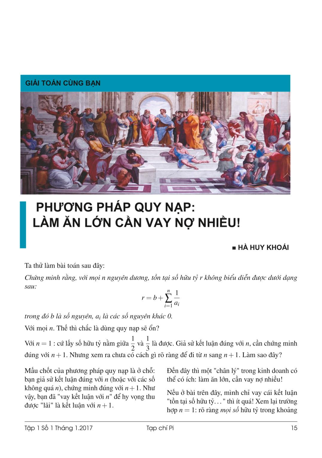 Tạp chí Pi- Hội Toán học Việt Nam số 1/tháng 1 năm 2017