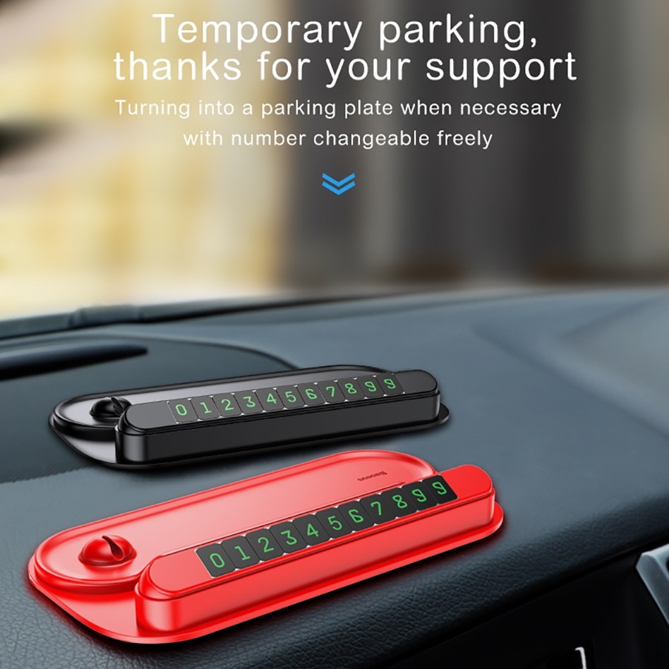 Giá đỡ kiêm bảng số điện thọai 4 in 1 Baseus Parking Assistance cho xe hơi ô tô (tiện dụng, nhỏ gọn, đa năng) - Hàng chính hãng