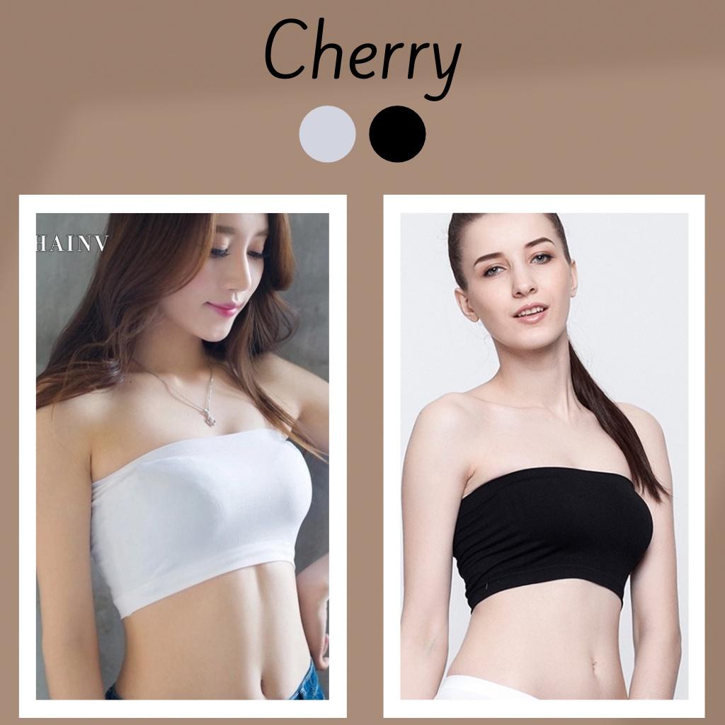 Áo quây ngực croptop bra nhún CHERRY màu trơn cho nữ V051