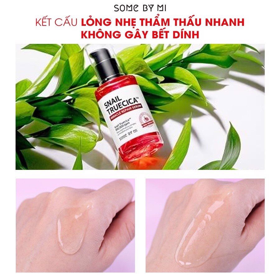 Serum Dưỡng Phục Hồi, Cải Thiện Vết Thâm, Sẹo Lõm Some By Mi Snail Truecica Miracle Repair Serum 50ml + Tặng 1 Mặt Nạ Sum37 Đen