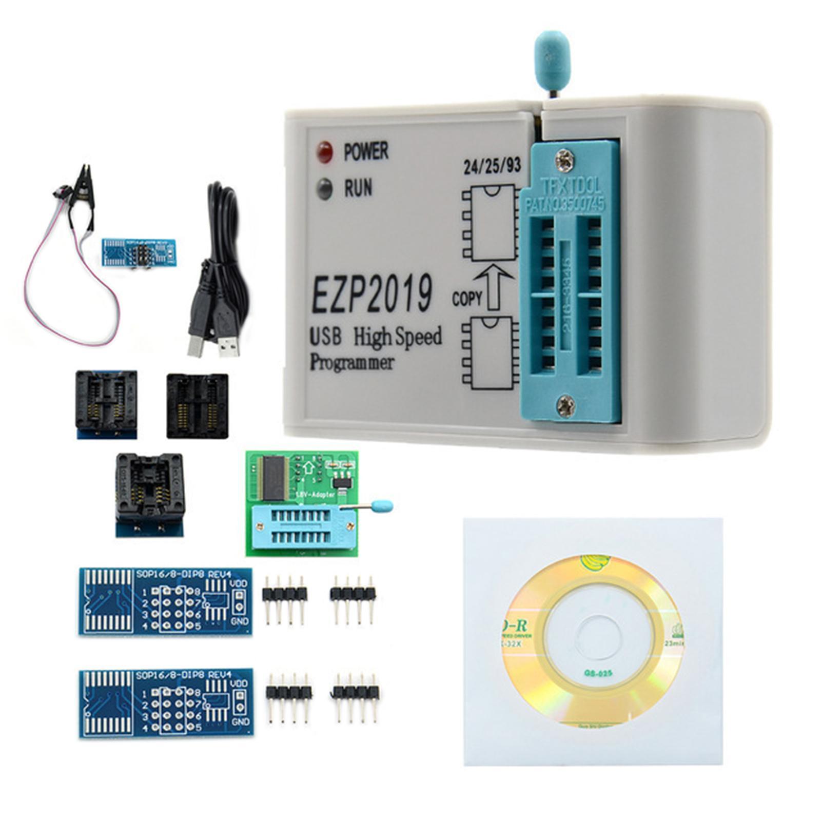 Ezp2019 24/25/93 Bios with Adapters 25T80 Universal Programmable USB SPI Programmer for 25 EEPROM /for 25 Flash Memory Chips /for 93 EEPROM/