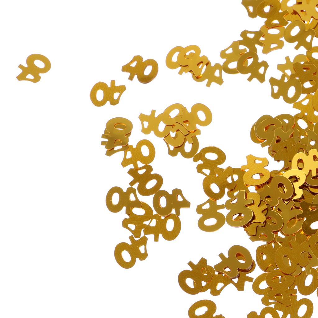 2X Table Confetti Age Birthday Party Wedding Anniversary Table Confetti Gold 40