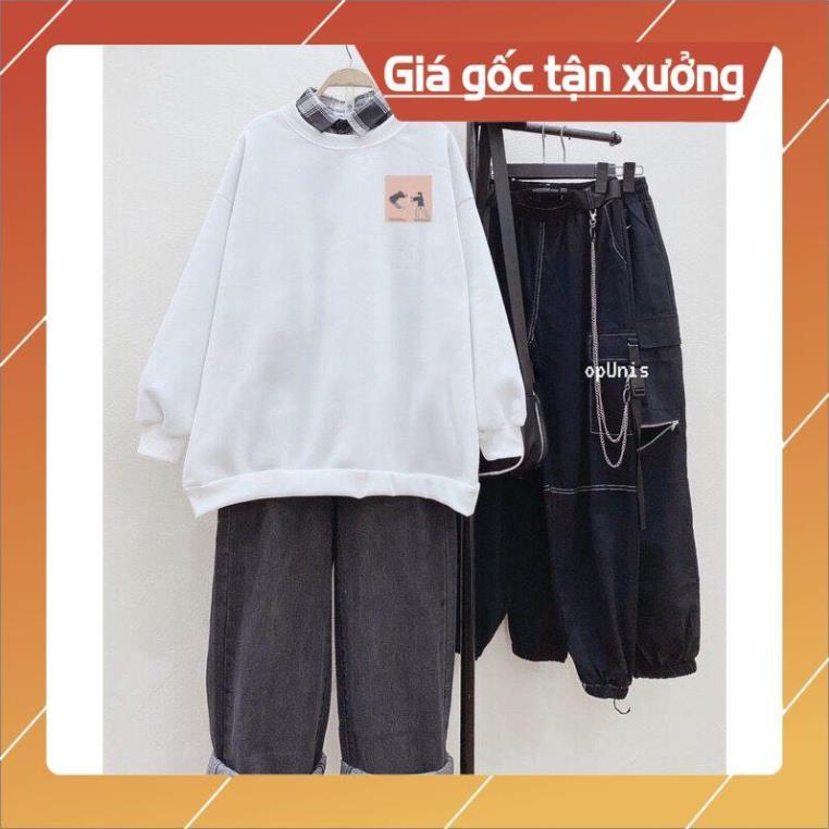 Áo sweater nỉ đôi bạn(ảnh thật video tự chụp)