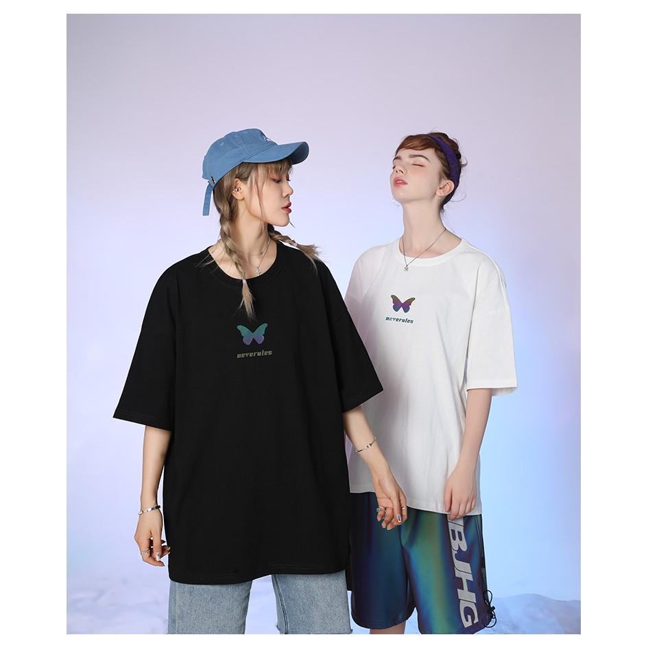 Áo thun phản quang tay lỡ CoolZ phông Unisex nam nữ Cotton oversize form rộng hình butterfly CZ050