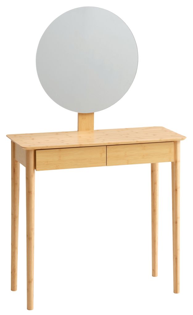 Bàn trang điểm kèm gương | JYSK Saksild | tre/MDF/gương | màu tự nhiên | R80xS35xC137cm