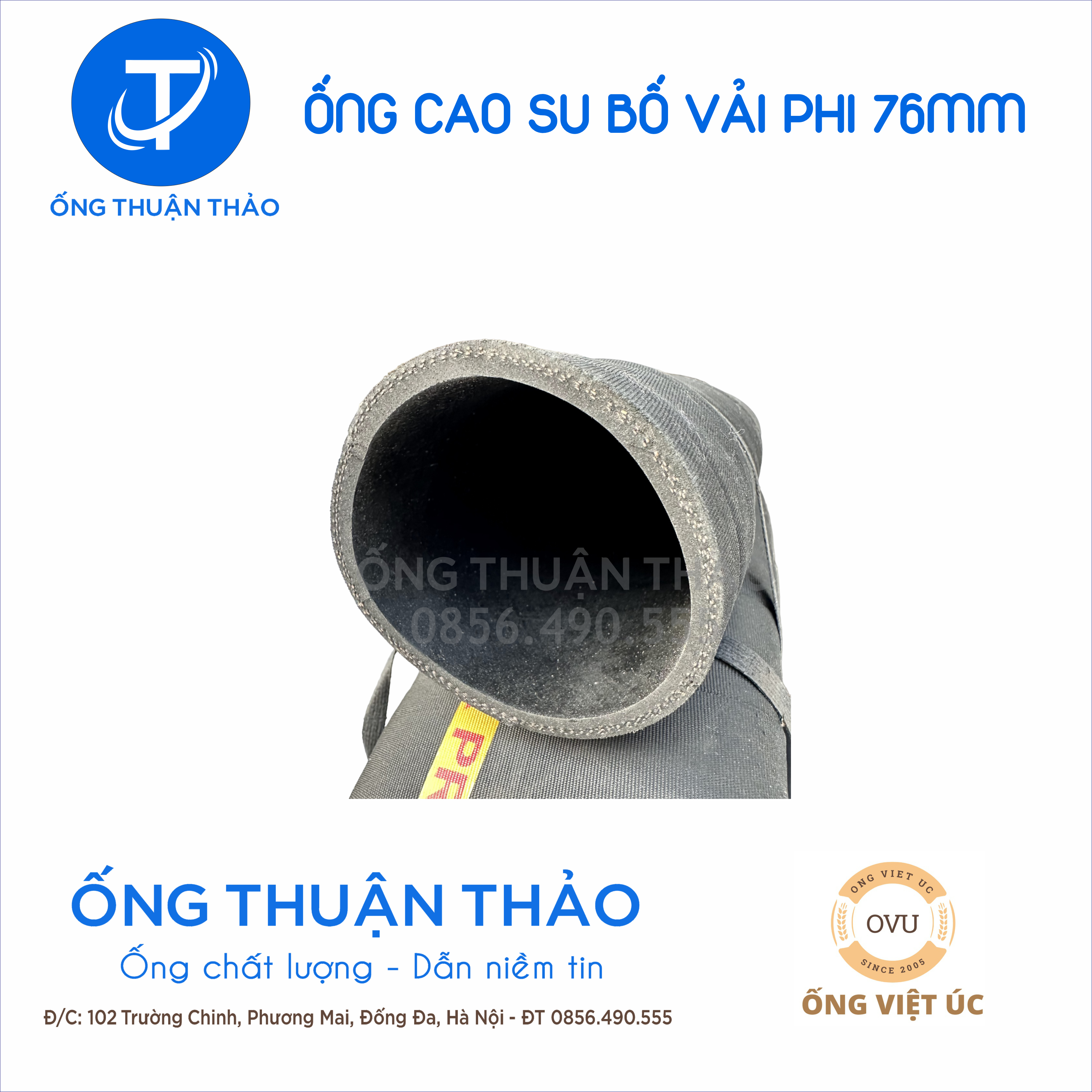 Ống cao su bố vải KT phi 76MM cuộn 10 mét Nhập Khẩu - Ống Chống Phá Chống Nổ thuận thảo