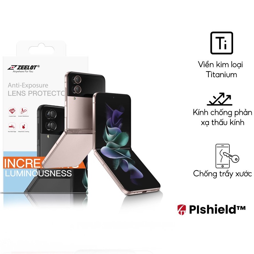 Kính Cường Lực Camera Lens Dành Cho Samsung Galaxy Z Flip 4 5G ZEELOT PISHIELD  - Hàng Chính Hãng