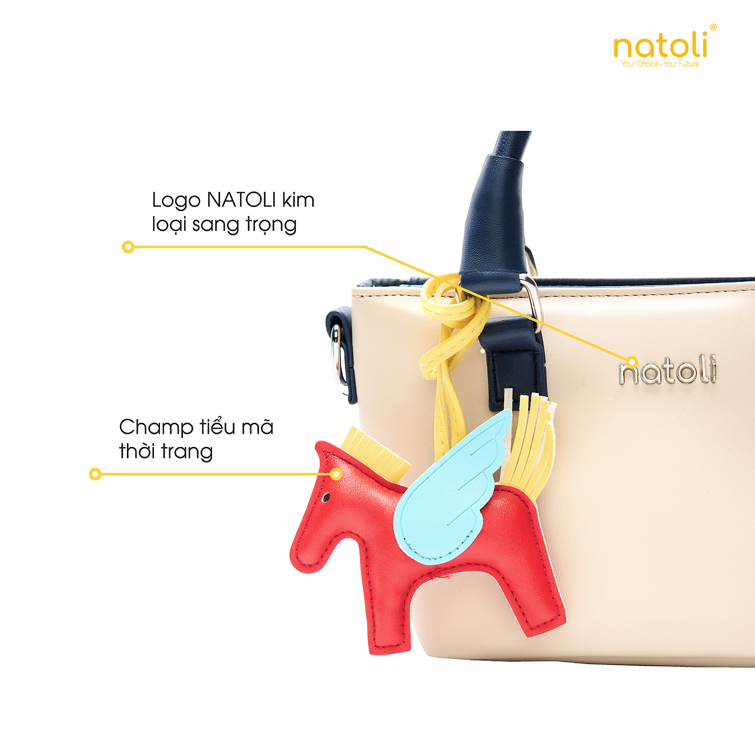 Túi đeo chéo da cầm tay NATOLI, túi xách mini đeo chéo chống nước cao cấp BST Chic Mini Tote T32