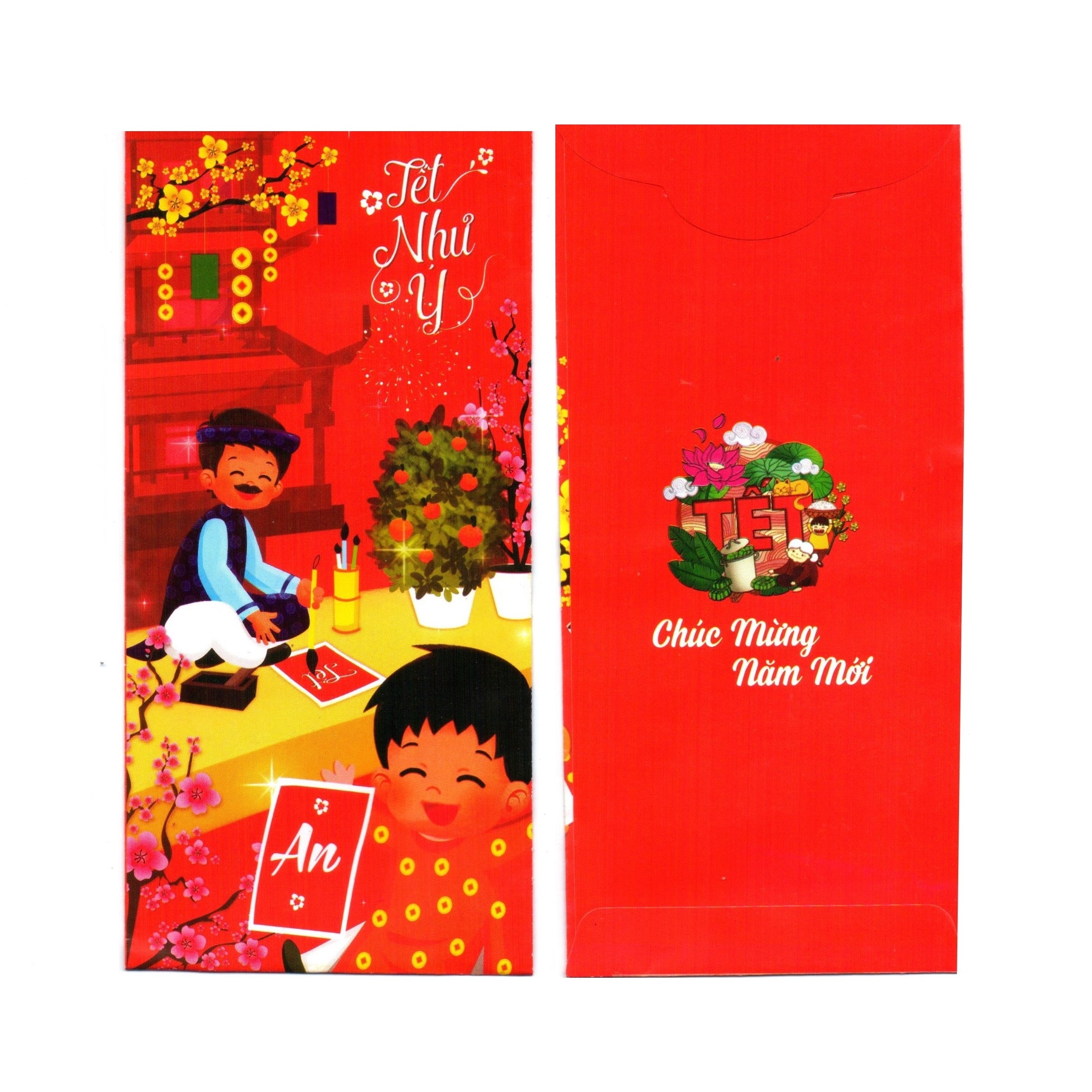 Xấp Bao lì xì truyền thống An Khang - Sung Túc - Như Ý - Bình An - Phú Quý - Phát Tài - Trẻ Trung - Mạnh Khỏe