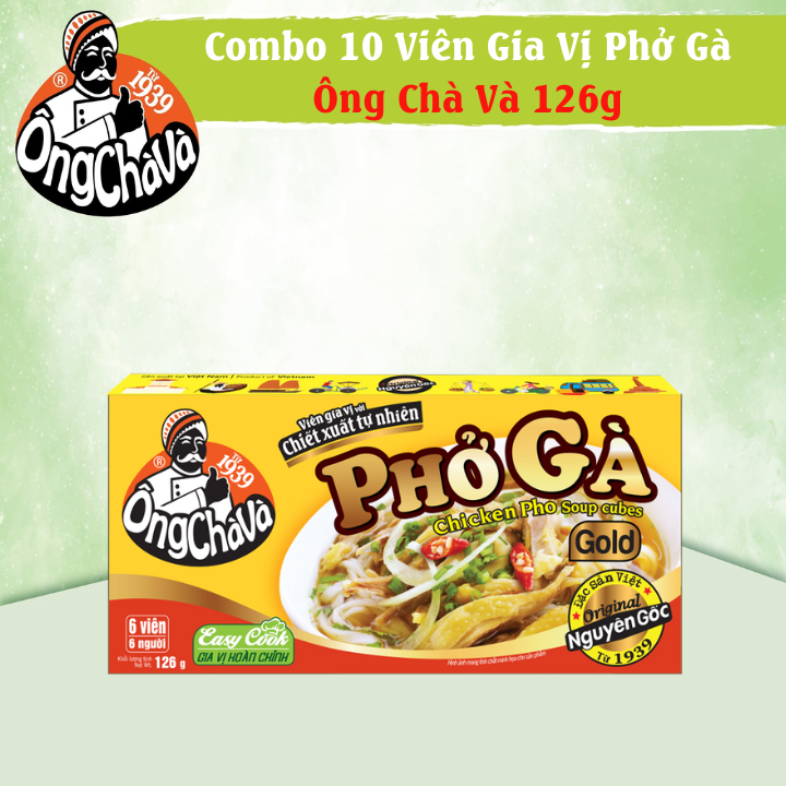Combo 10 Hộp Viên Gia Vị Phở Gà Ông Chà Và 126g