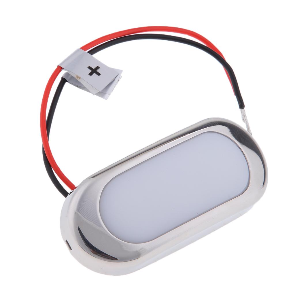 24V Marine Boat LED Oblong Oval Surface Mount Courtesy Light - Blue