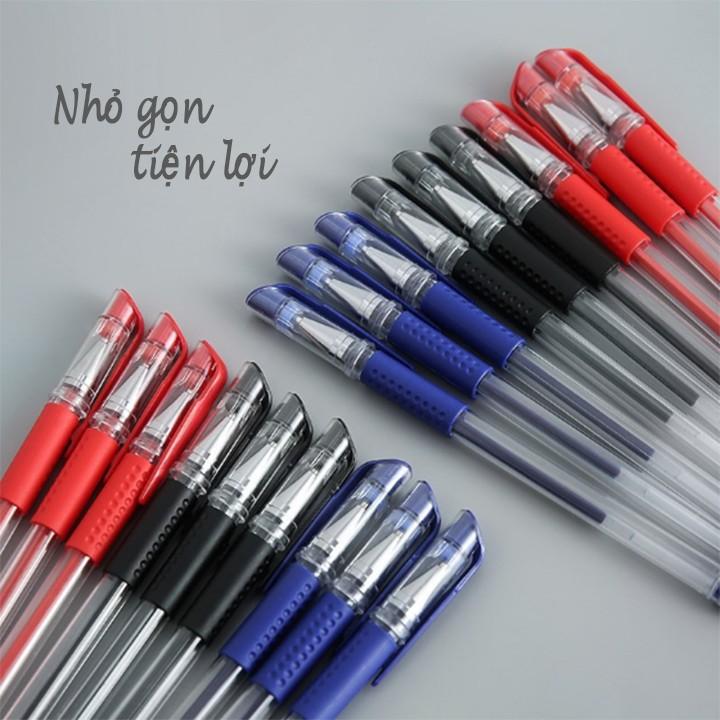 Set 50 bút bi nước xanh đen đỏ nét mực êm đều màu 00245
