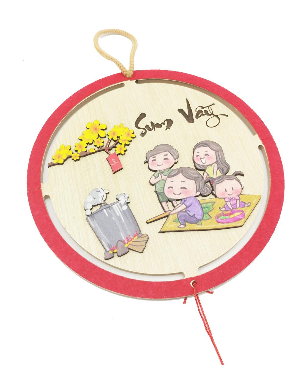 Bảng Gỗ Treo Tường Trang Trí Tết - Bách Mộc T07 - Sum Vầy