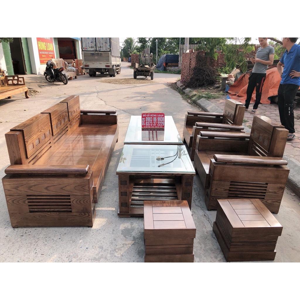 Bàn ghế sô fa trứng đối gỗ sồi nga