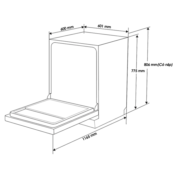 MÁY RỬA CHÉN KAFF KF-S770TFTS (Màu Inox) KF-S770TFTB (Màu Đen) - Seri 2022 - Hàng Chính Hãng