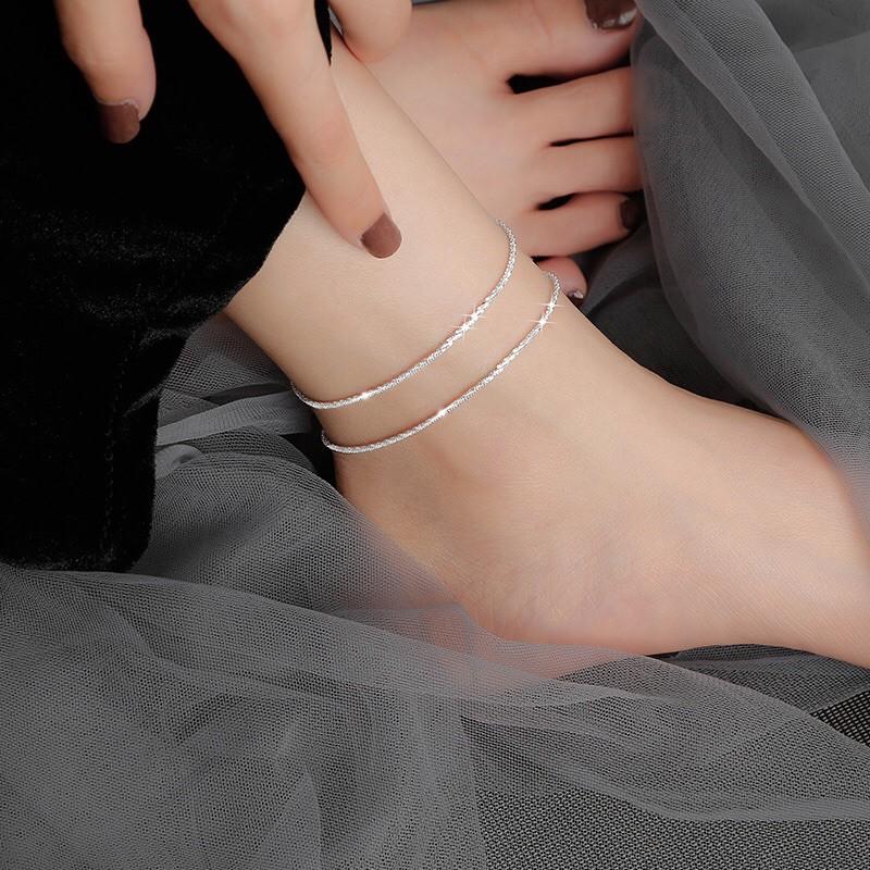 Lắc chân bạc nữ, vòng chân nữ bạc 925 lấp lánh Blink Anklet