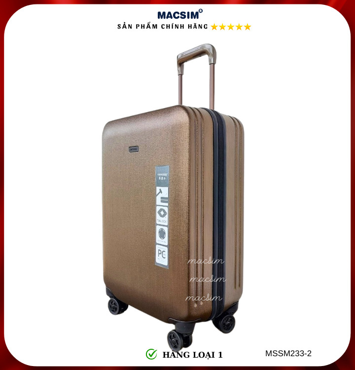 Vali cao cấp Macsim Smooire MSSM1233-2 cỡ 21 inch màu gold hàng loại 1