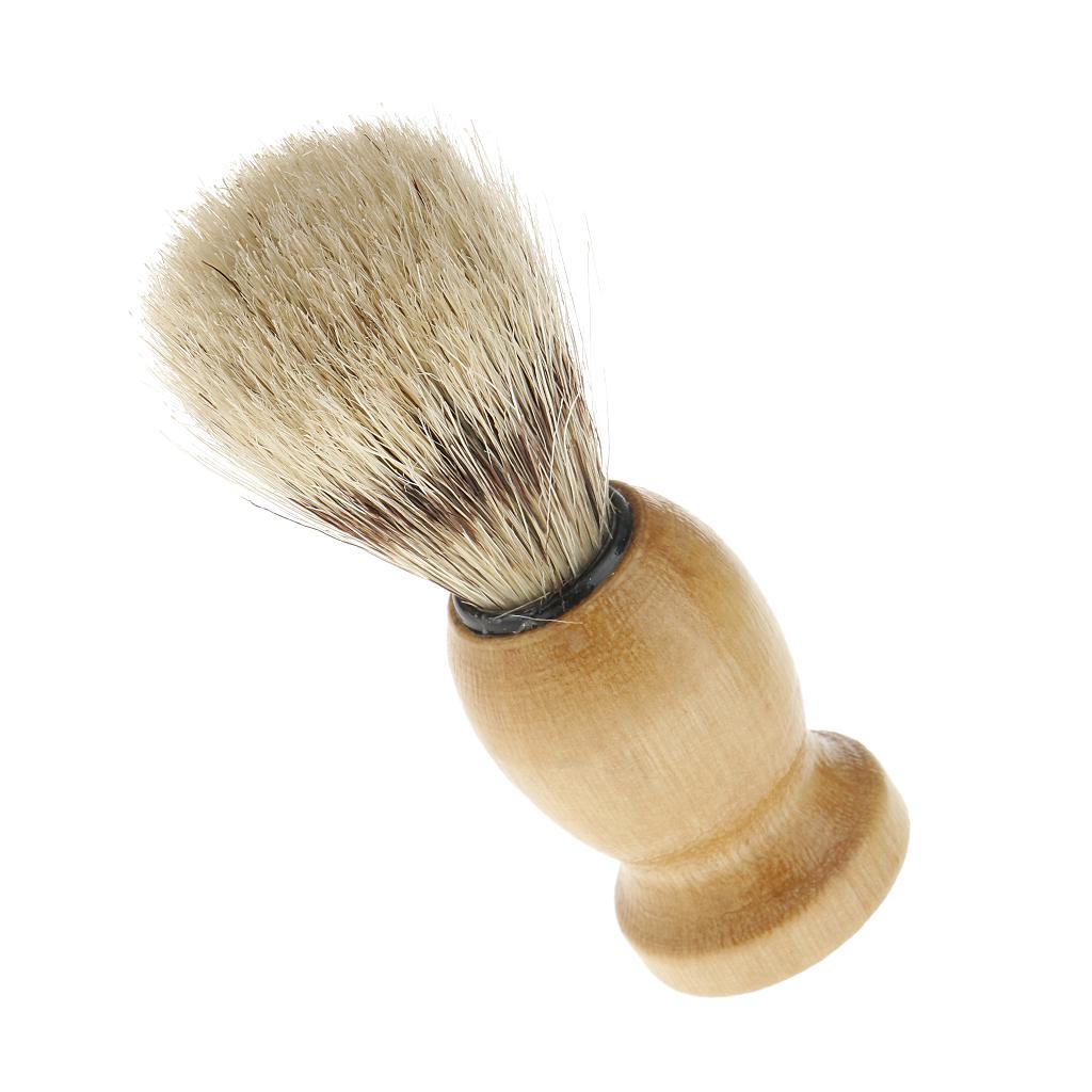 Soft Professional Barber Salon Home Hair Beard Shave Shaving Brush Wooden Handle Tool