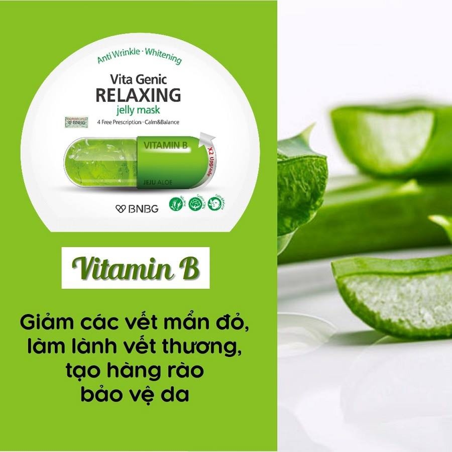 Combo 10 Mặt nạ dưỡng da giúp thư giãn và phục hồi làn da mệt mỏi BNBG Vita Genic Relaxing Jelly Mask (Vitamin B) 30ml x10