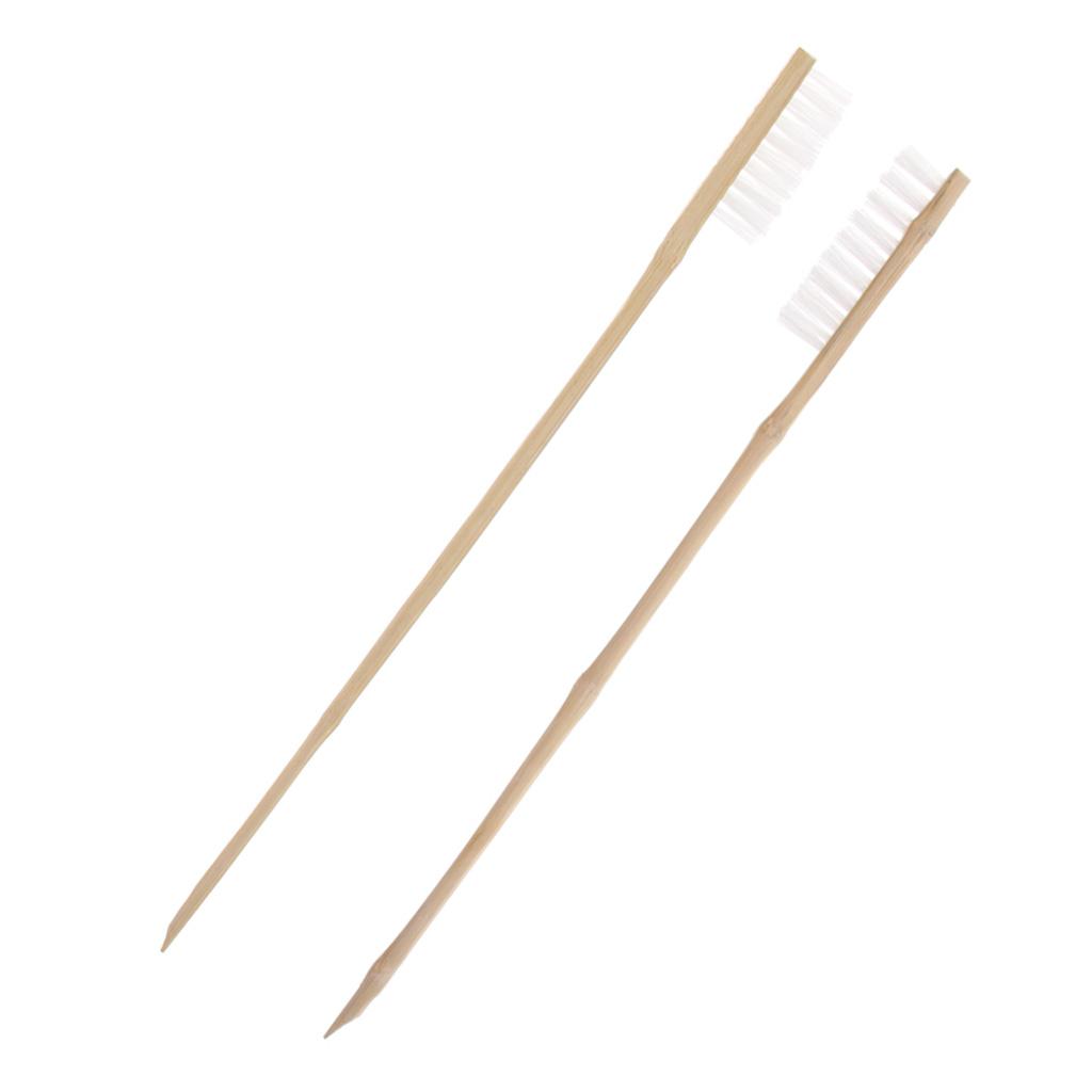 2 Pcs Wooden Long Handle Parrot Bird Cage Cleaning Brush Cage Accessories