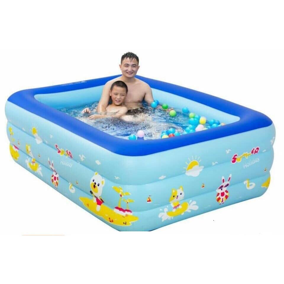 BỂ BƠI PHAO BƠI 1M2 1M3 1M5 1M8 2M1 2M4 HÌNH CHỮ NHẬT 3 TẦNG