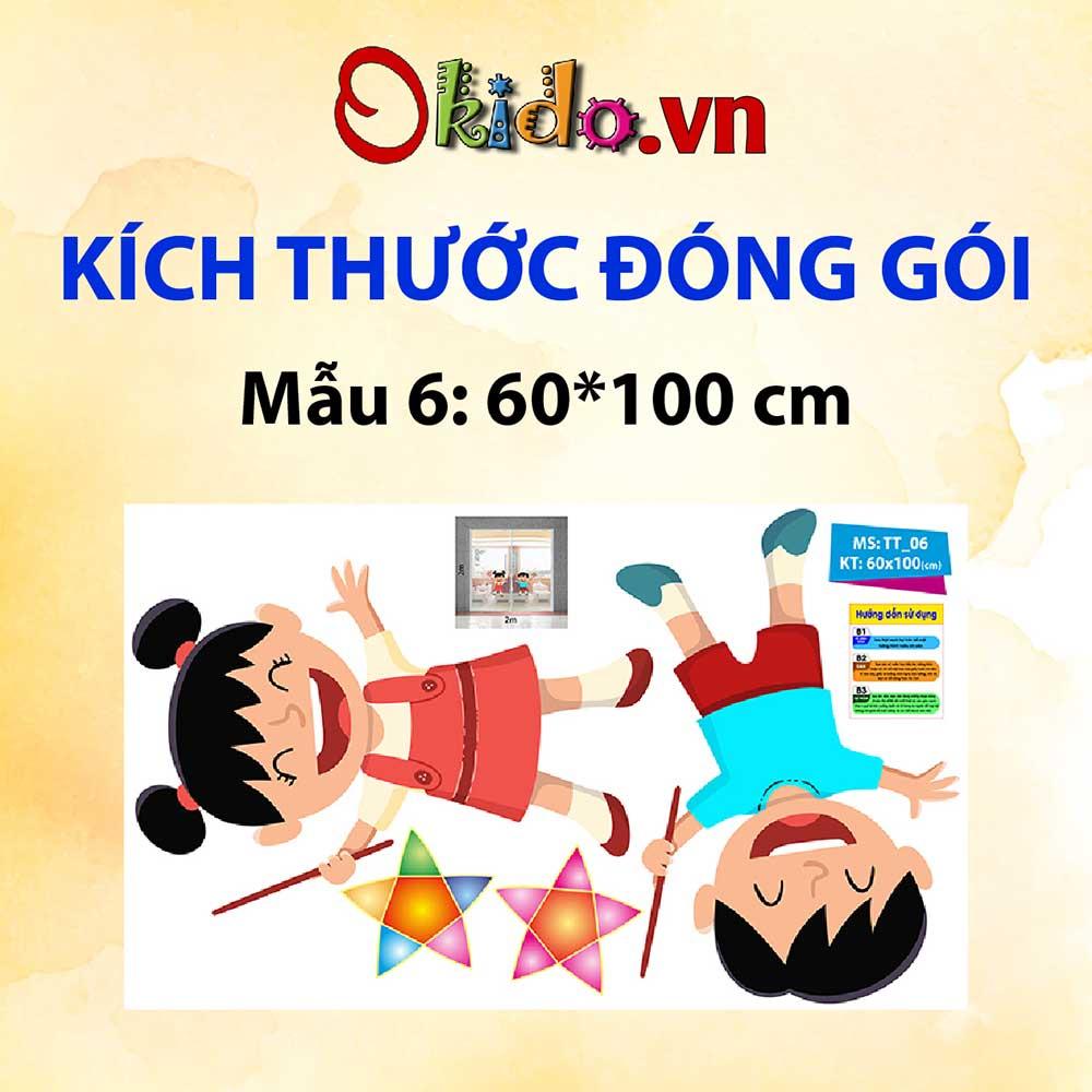 Decal trang trí trung thu 2023 bé vui chơi dưới trăng trằm