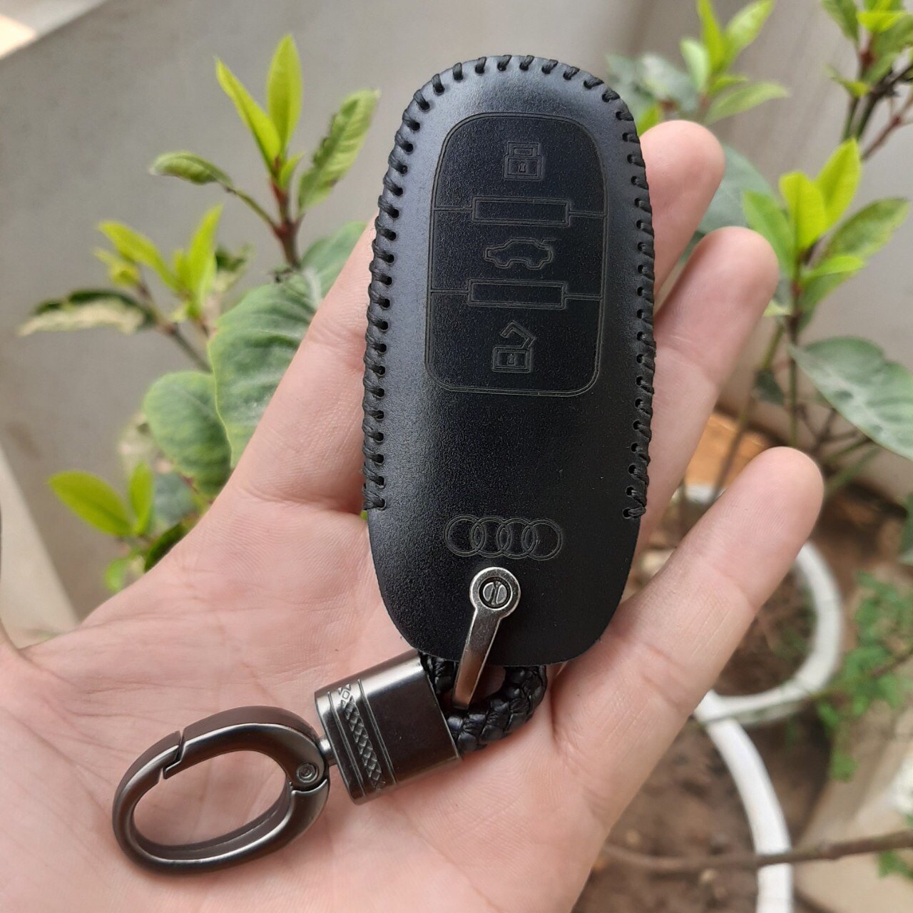 Bao da chìa khoá Audi A3, A4, A5, A6, A8, A4L, A6L, Q5, Q7. Da bò nhập khẩu, bảo hành 2 năm