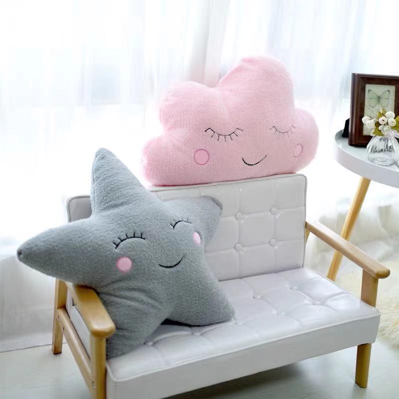 Bắc Âu Trẻ Em Phòng Mầm Non Trang Trí Đám Mây Gối Đệm Nhồi bông Mềm Trăng Sao Cloud Gối Cho Bé Trai Bé Gái Trang Trí Phòng Ngủ