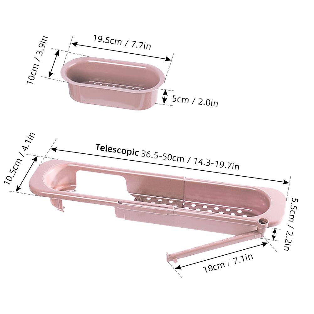 Kitchen Retractable Sink Drain Basket Dish Rack Sink Filter Water Basket Fruit Vegetable Tableware Dish Drain Basket