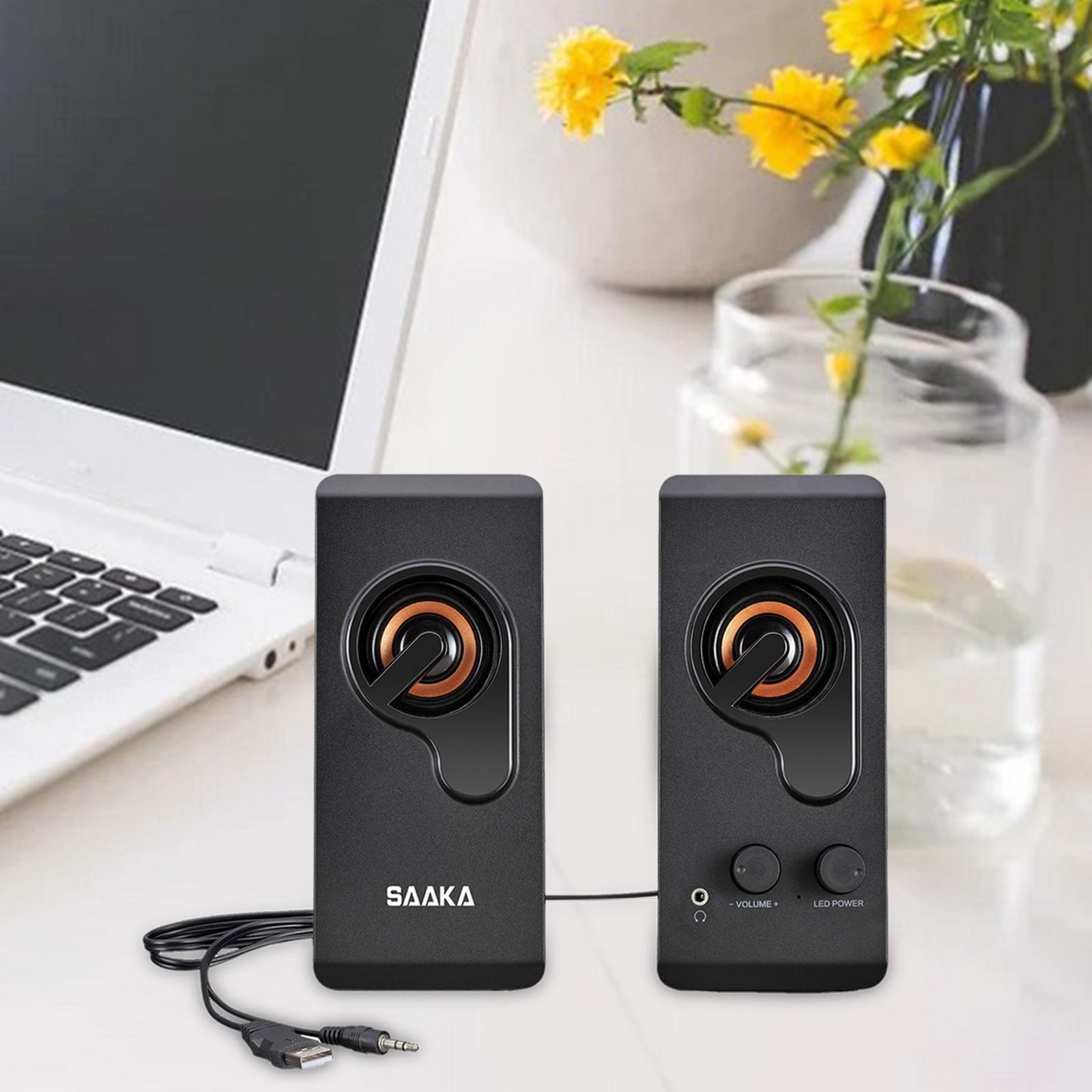 2 Pieces Desktop Table Speaker USB Powered Wired for Laptop Notebook Travel