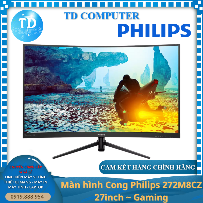 Màn hình máy tính Philips 272M8CZ 24inch Cong ~ Gaming (27&quot; VA FHD 165Hz, HDMI + DisplayPort) - Hàng chính hãng Viễn Sơn phân phối