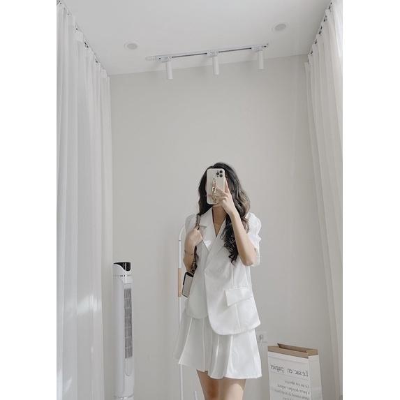 Set vest lệch áo + cv xếp li by samhyewear