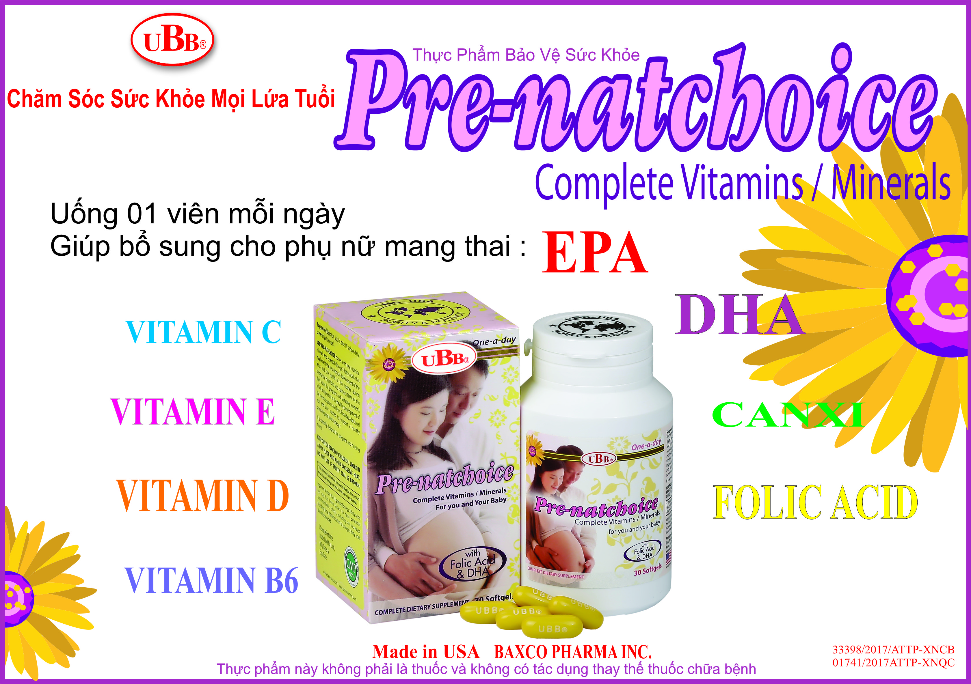 Thực Phẩm Chức Năng - UBB PRE-NATCHOICE - Bổ sung DHA, EPA và Vitamin Cho Phụ Nữ Mang Thai