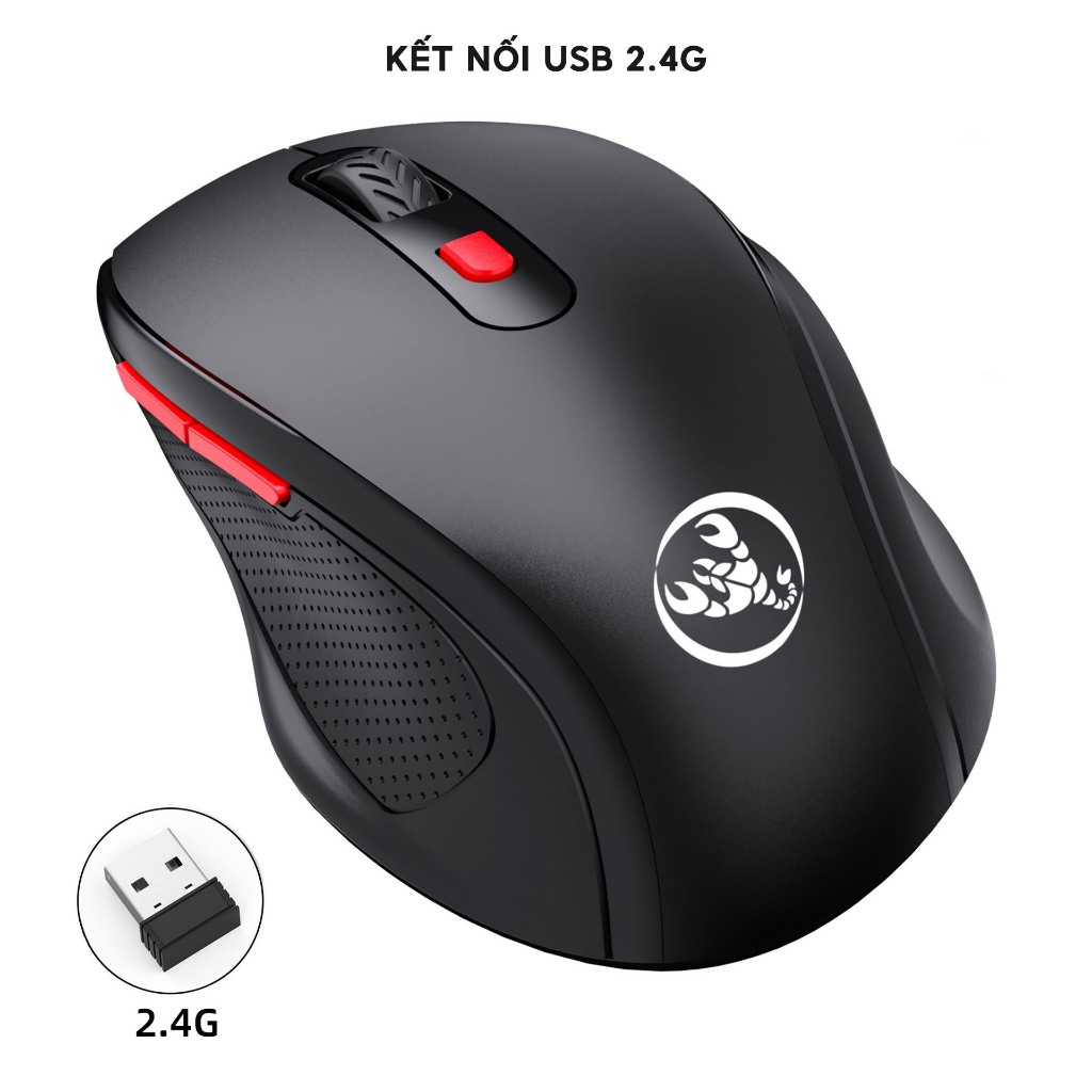Chuột không dây HXSJ T67 6 nút cầm tay công thái học dùng cho văn phòng chơi game chuyên nghiệp - hàng chính hãng