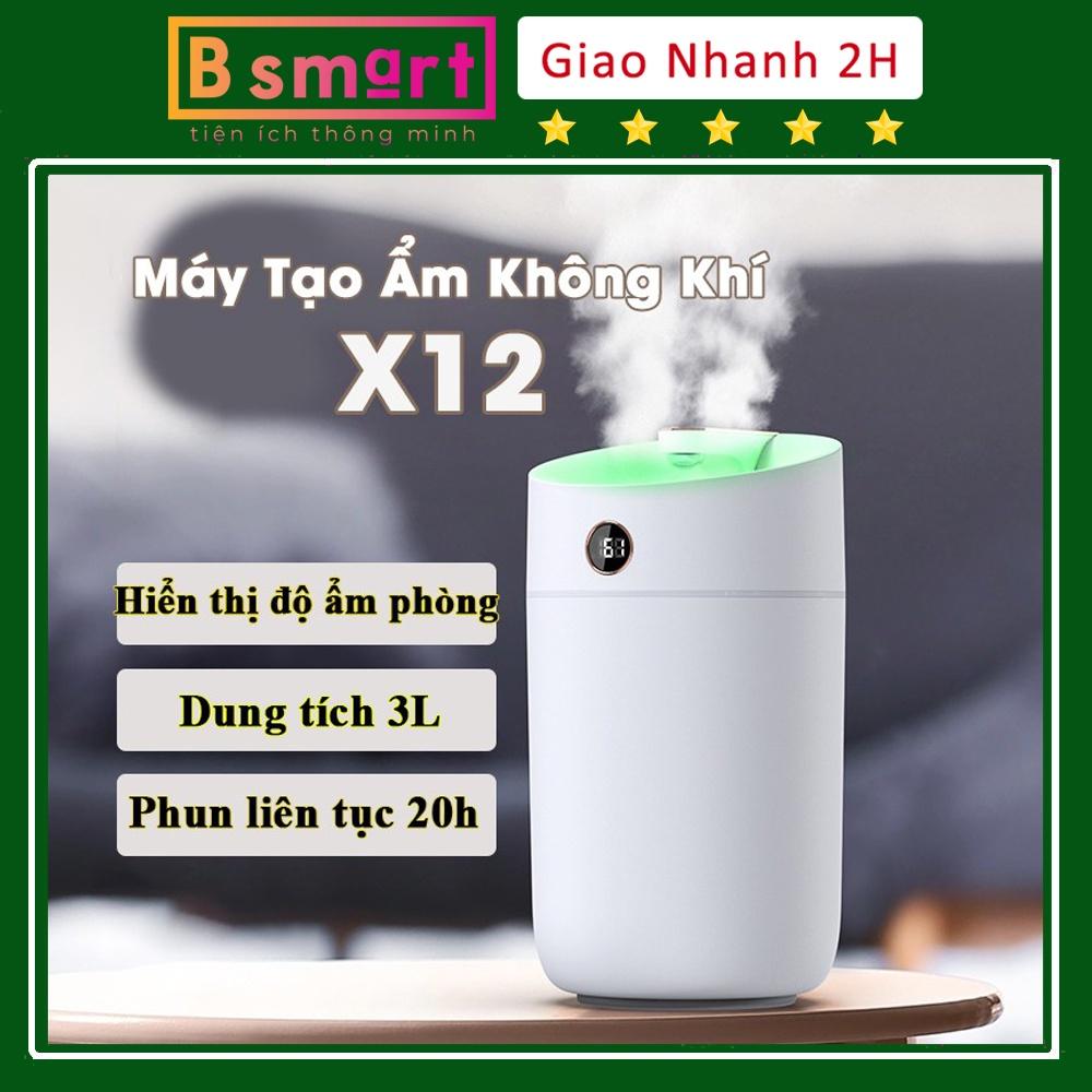Máy phun sương tạo ẩm xông tinh dầu X12, dung tích 3L, tạo độ ẩm phòng điều hòa-k1752