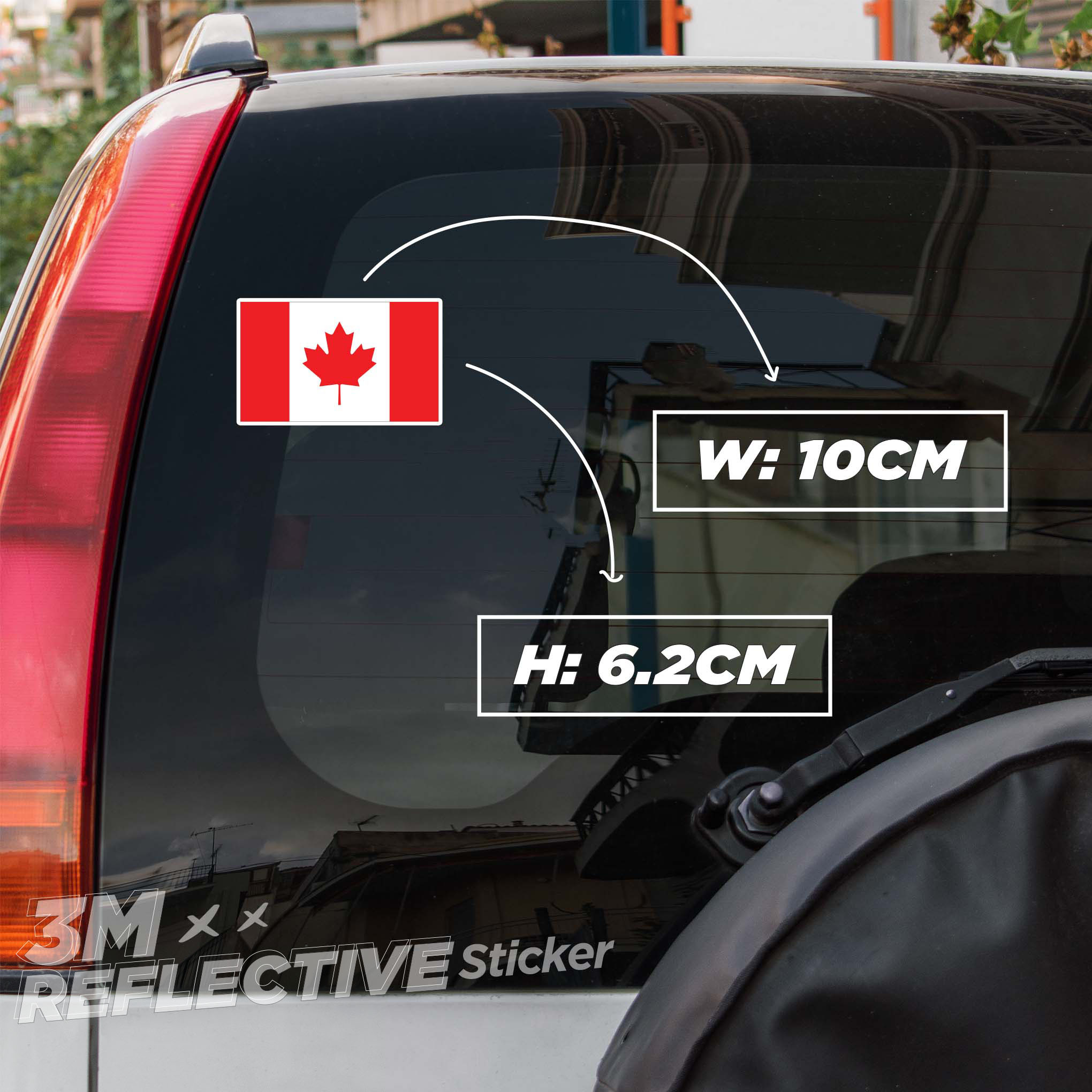 CANADA FLAG 3M - Reflective Sticker Die-cut Hình dán phản quang thương hiệu STICKER FACTORY