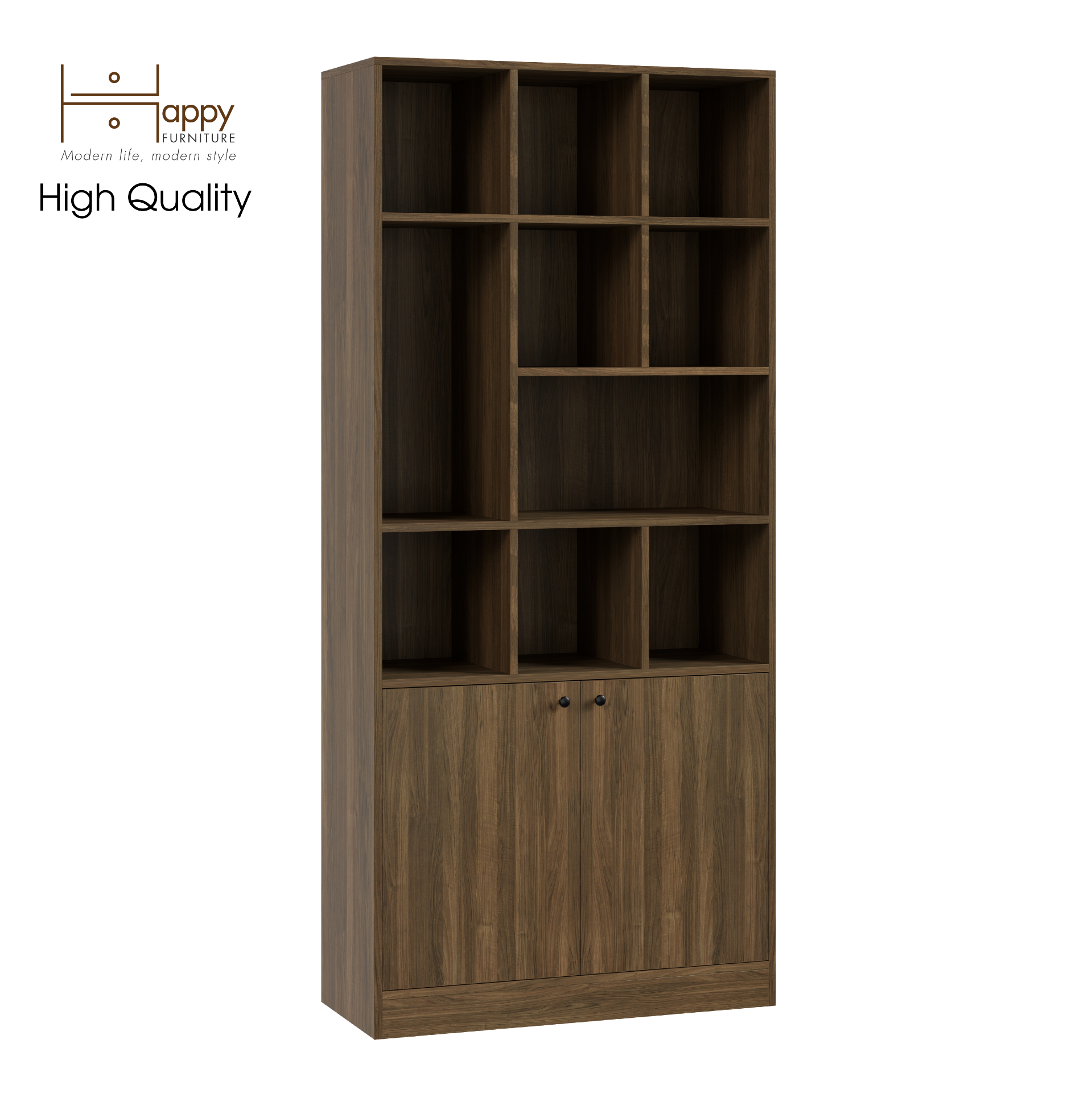 [Happy Home Furniture] CATY , Kệ sách 2 cửa mở ,  90cm x 39cm x 200cm (DxRxC), KSA_025
