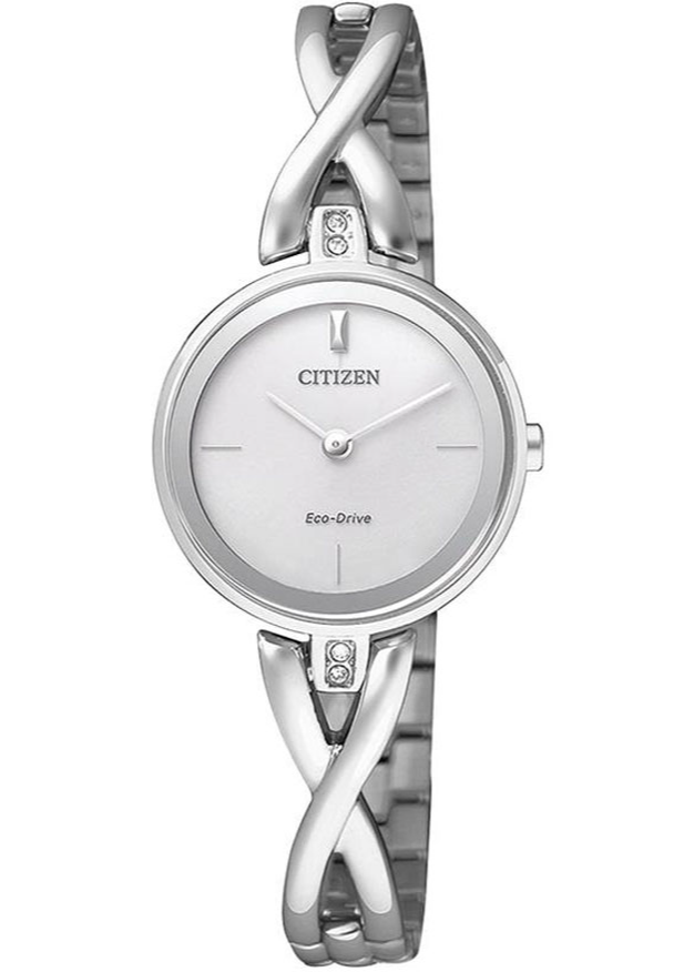 Đồng Hồ Citizen Nữ Đính Đá Swarovski Dây Thép Không Gỉ EX1420-84A - Mặt Trắng