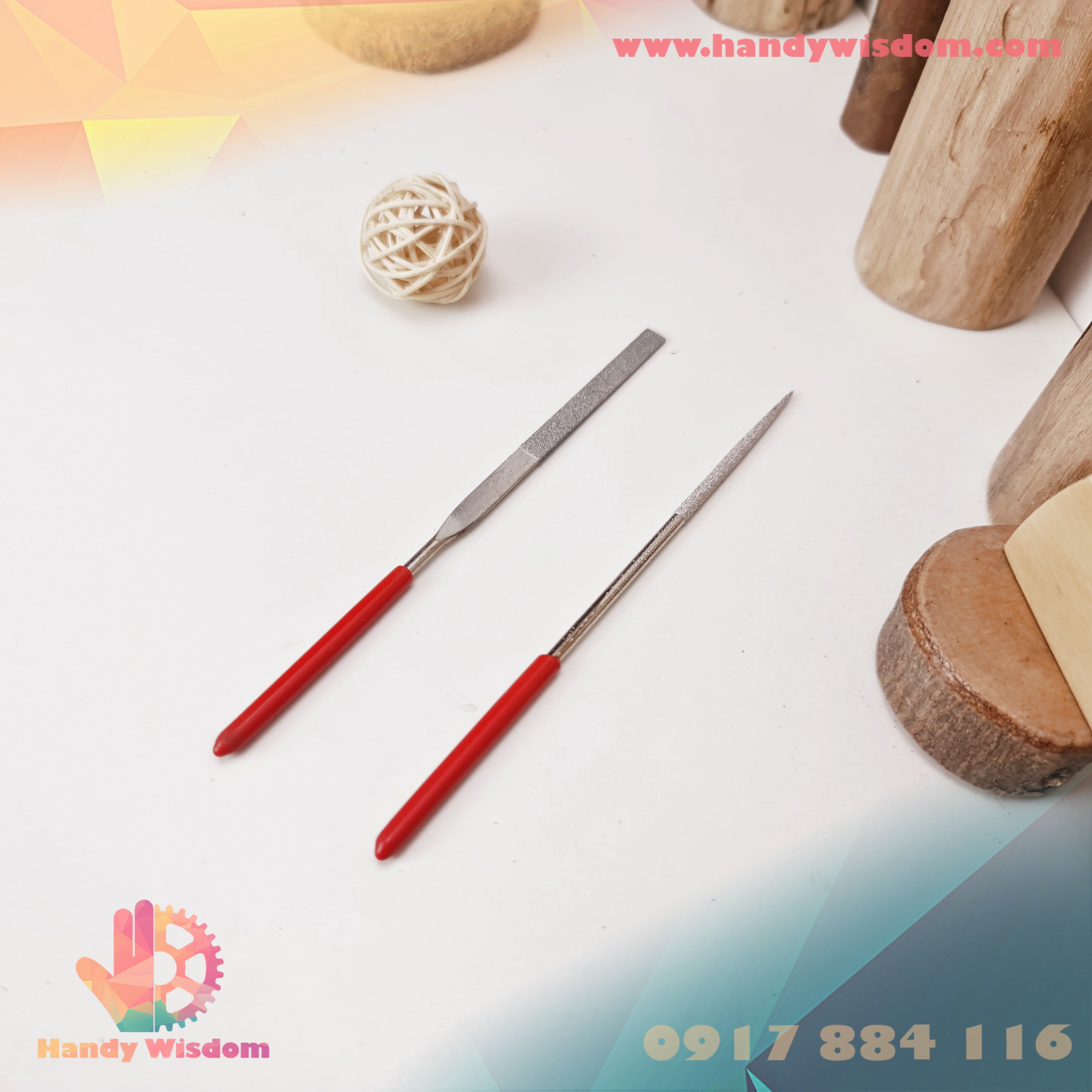 Bộ 2 dũa mài gỗ đầu tròn & dẹt