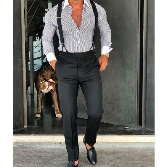 Dây đeo quần nam chữ Y 3.5cm 6 clip khóa kẹp - dây yếm quần nam cao cấp - Tie Store