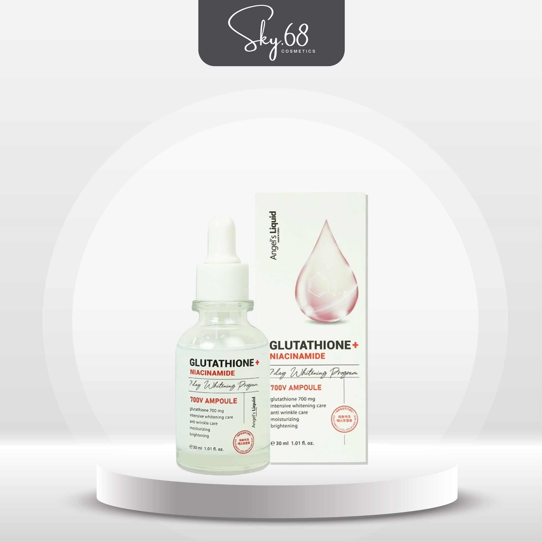 Huyết thanh dưỡng trắng, loại bỏ vết thâm Angel's Liquid Glutathione Niacinamide 700 V-ampoule 30ml
