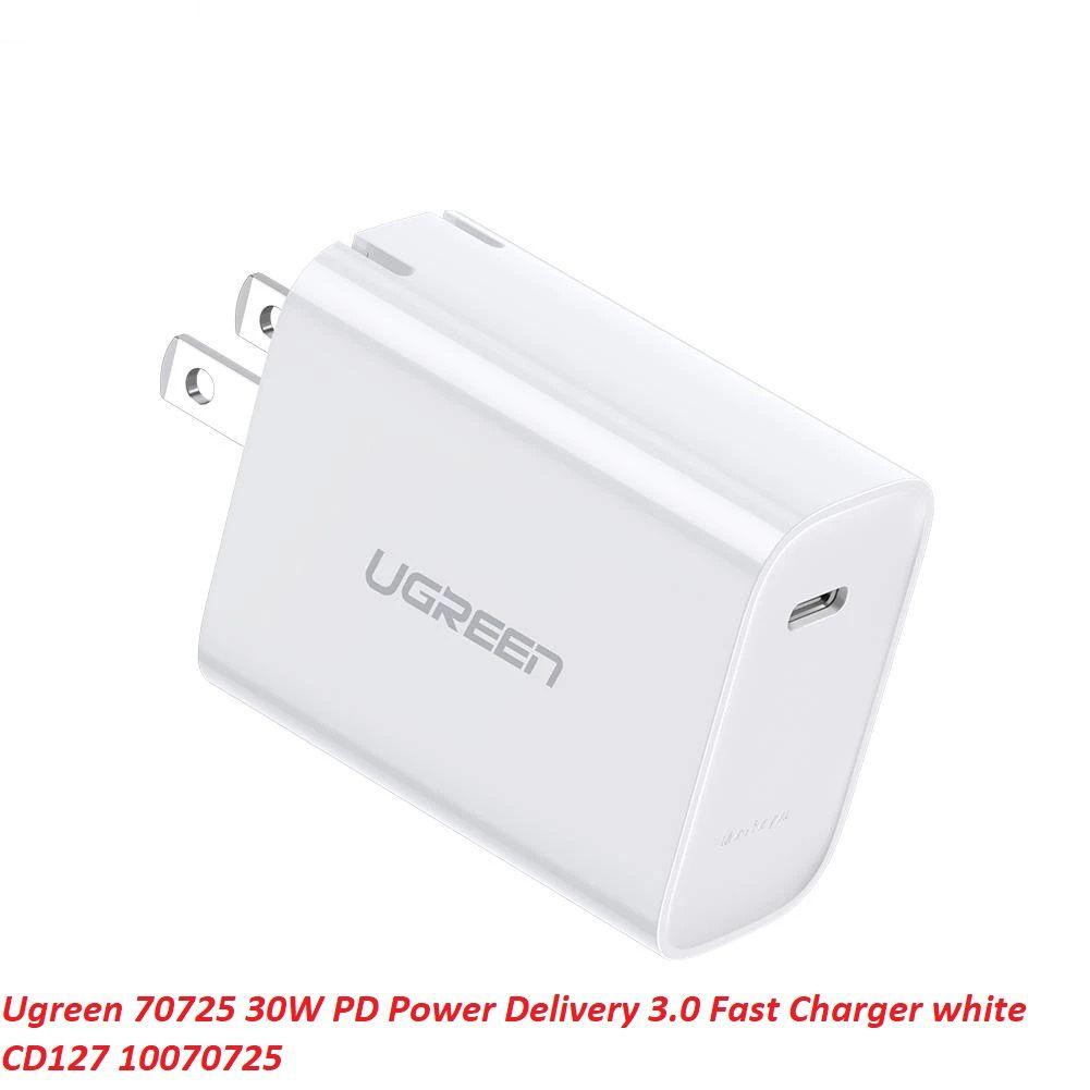 Hình ảnh Ugreen UG70725CD127TK 30W bộ sạc siêu nhanh 1 cổng type c PD Power Delivery 3.0 màu trắng - HÀNG CHÍNH HÃNG