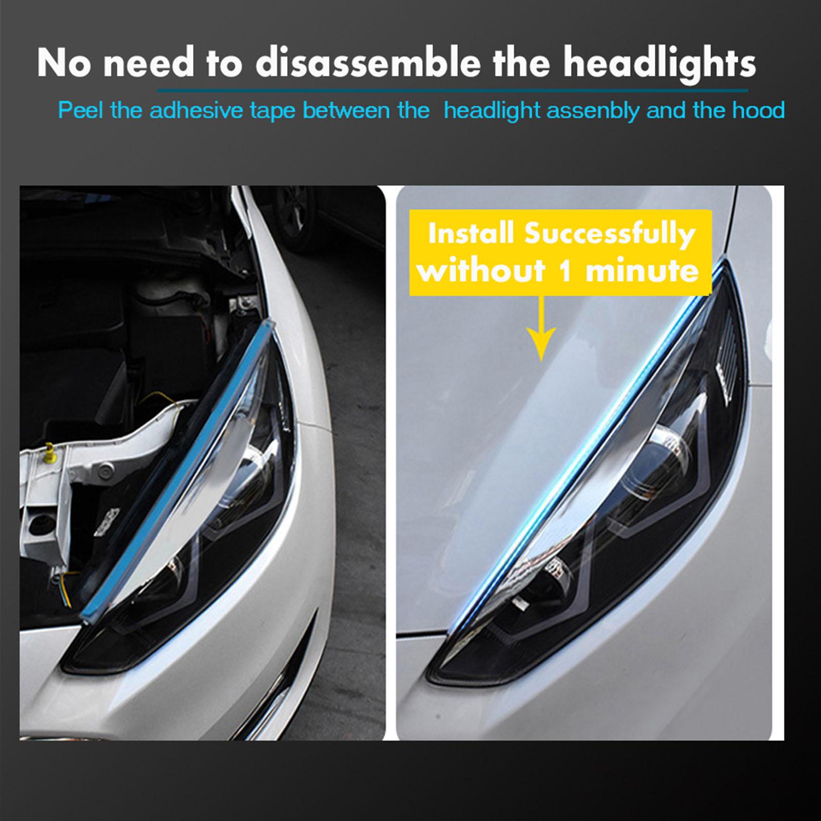 2Pcs Decorative Waterproof Car LED DRL Daytime Running 12V, Ultra Bright
