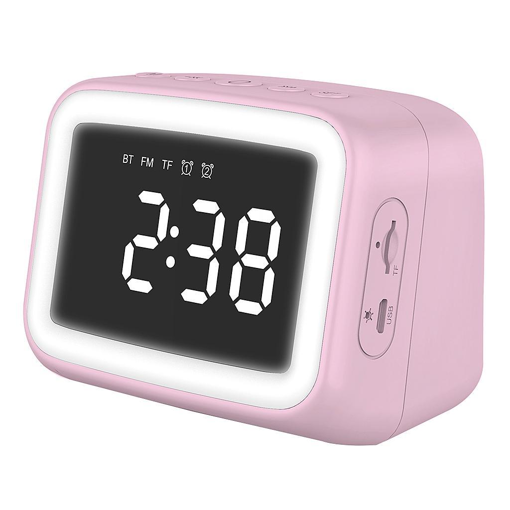 Mirror Adjustable LED Light Alarm Clock Bluetooth Speaker FM Built-in Mic TF