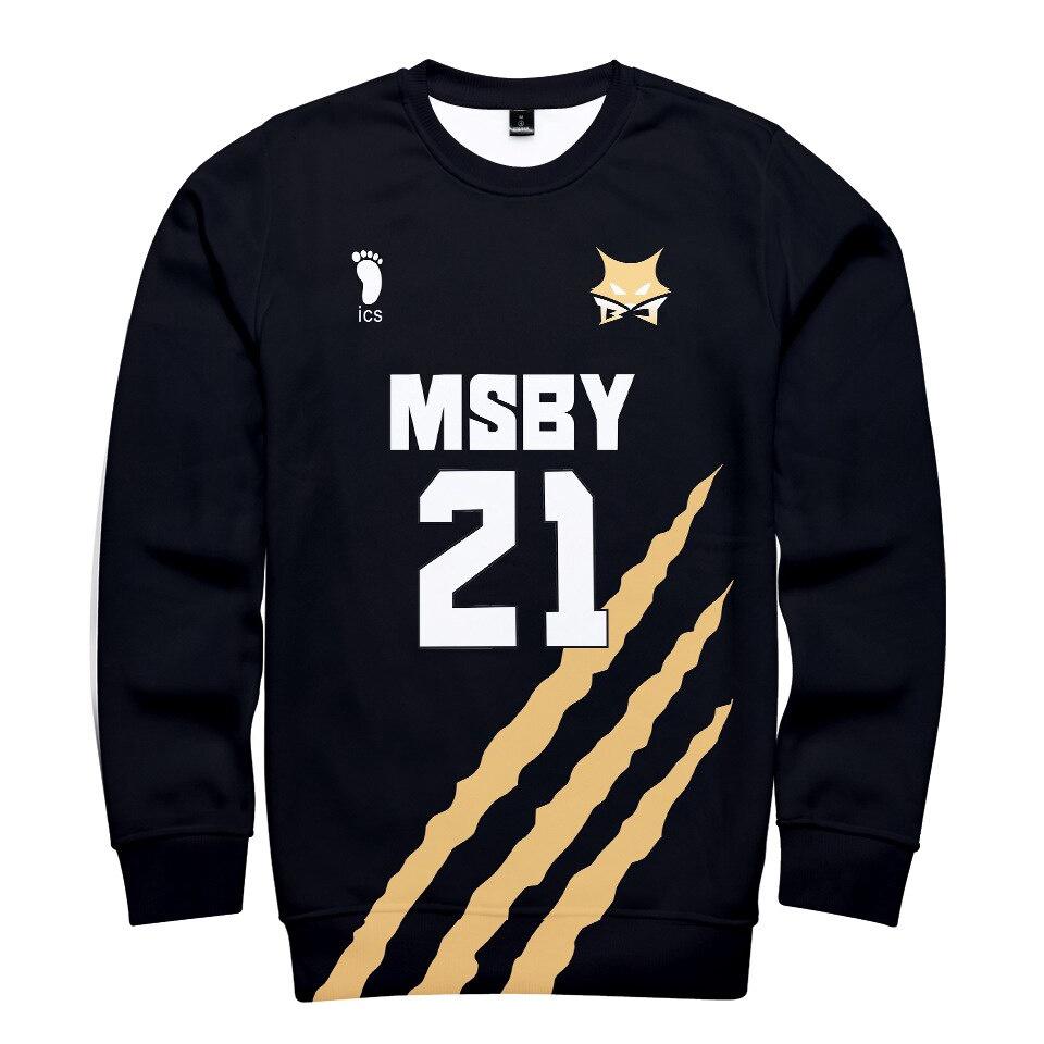 2020 Anime Mới Haikyuu MSBY 3D Áo Hoodie Áo Cosplay Hoody Hinata Shouyou Thời Trang Áo Khoác Bóng Chuyền Tooru Áo Thun